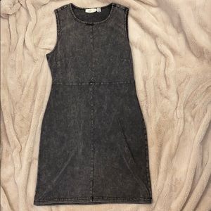 Grey distressed mini dress